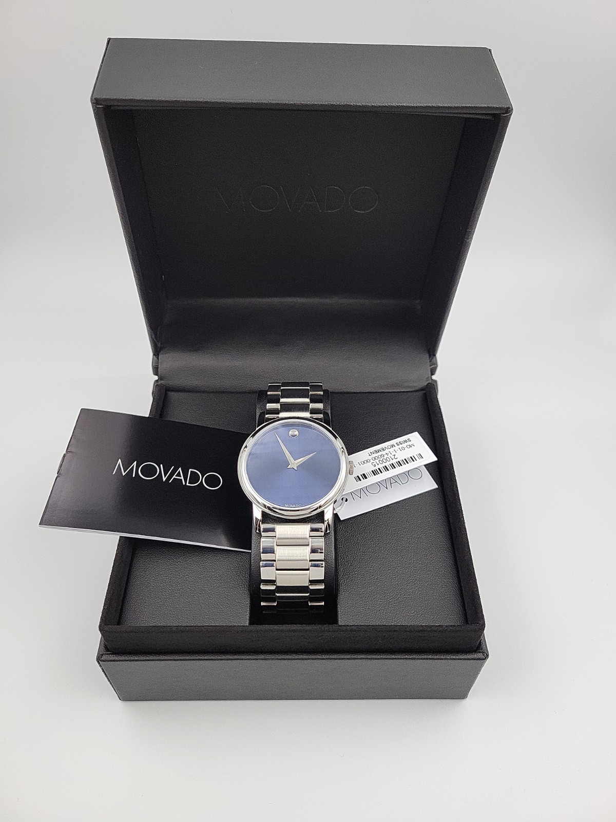 Movado Men's Museum Classic Navy Dial Stainless Steel Watch 2100015 ($895 MSRP)