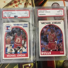 1989 Hoops BASKETBALL Michael Jordan  LOT. 2 Cards 21, 200 PSA 9