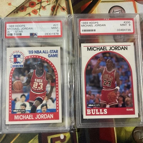 1989 Hoops BASKETBALL Michael Jordan  LOT. 2 Cards 21, 200 PSA 9