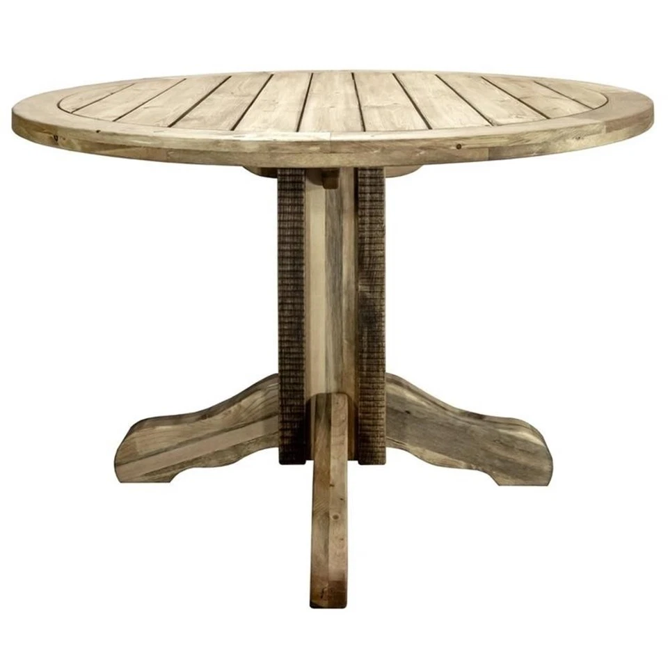 Mesa de patio de madera de transición Montana Woodworks Homestead en marrón Foto 3 de 4