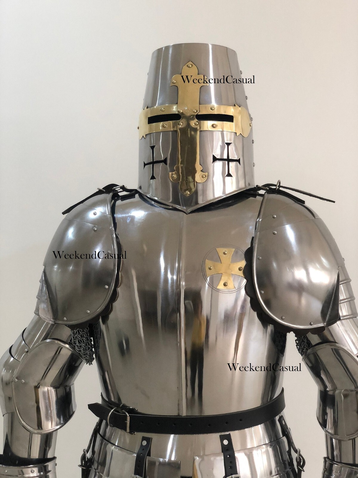 Medieval Templar Cross Knight Wearable Suit Of Armor Crusader Full Body