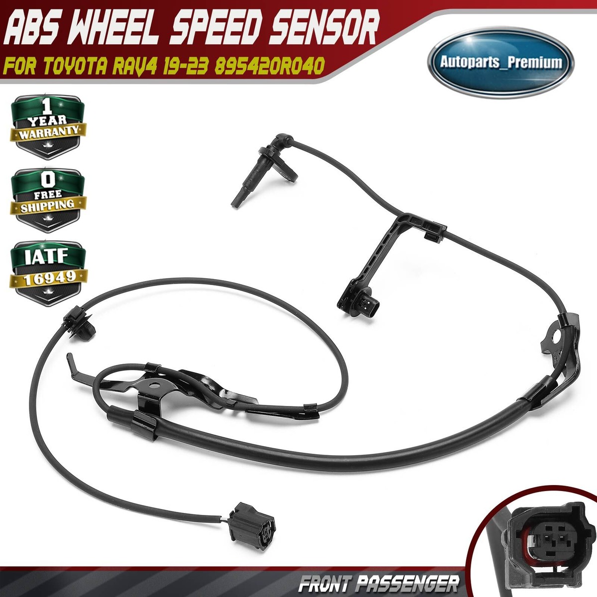 Front Passenger Right ABS Wheel Speed Sensor for Toyota RAV4