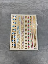 Wholesale Bulk Lot of 8 Geometric Metallic Temporary Tattoo Sheet