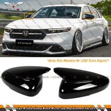 FOR 2023-26 HONDA ACCORD YOFER M STYLE GLOSS BLACK SIDE MIRROR CAPS REPLACEMENT