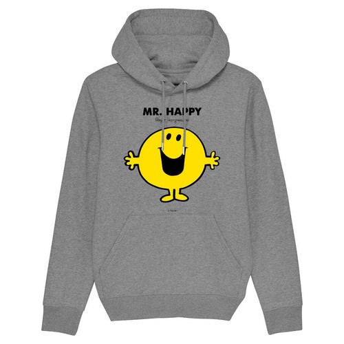 Mr Men Pullover Hoodie Mr. Happy Organic Cotton Long Sleeve Kids Top Hoody - Picture 9 of 13