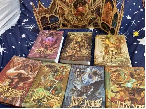 Harry Potter Hardcover Book Box Set 1-7 Series Limited Edition Free 8 Postcards - Picture 4 of 8