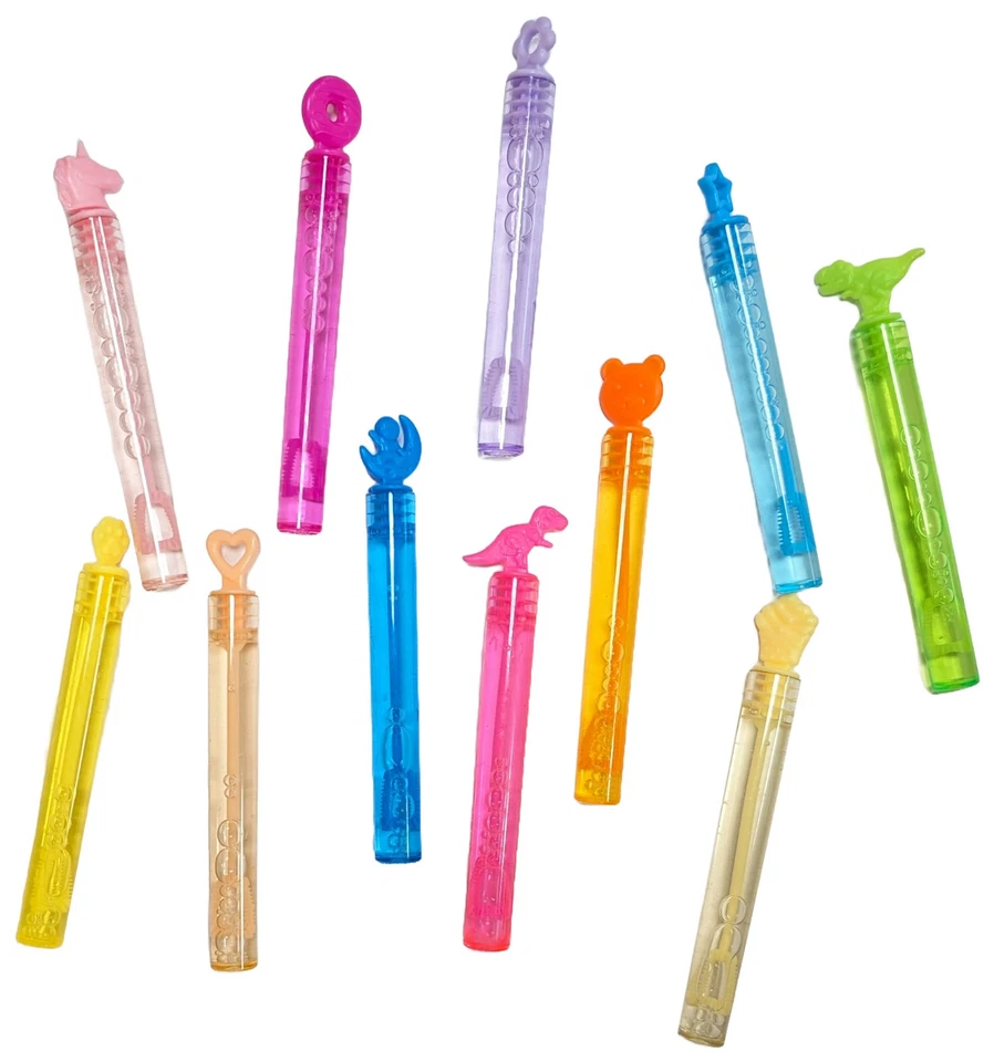 BUBBLETASTIC 36 Childrens Bubbles Wands & Tubes 10cm Kids Party Loot Bag Toys Fillers Favours