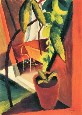 A look into summer-house by August Macke Giclee Fine Art Print Repro on Canvas