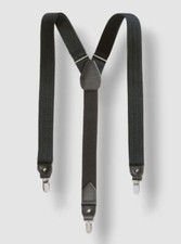 Club Room Men's Black Dress Clip End Adjustable Suspenders