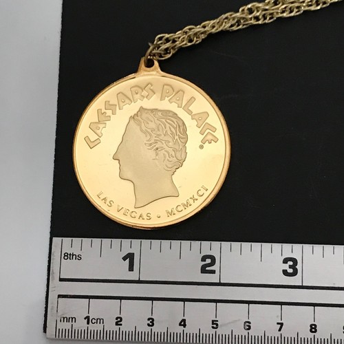 Vintage 90s Caesars Palace Casino Las Vegas Collectible Medallion Coin Pendant - Picture 3 of 7