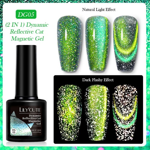 LILYCUTE 7ml Cat Magnetic Dynamic Reflective Semi Permanent Gel Nagellack DIY - Bild 20 von 25