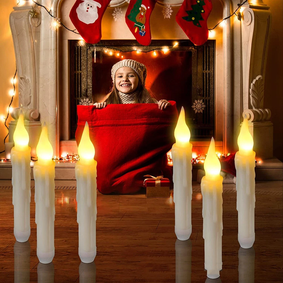 Halloween Decorations Floating Led Candles Flickering Hanging Candles 12Pcs