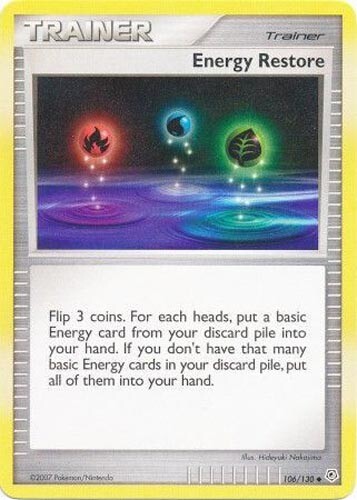 Pokemon Card - Diamond & Pearl 106/130 - ENERGY RESTORE (uncommon) - NM/Mint