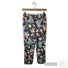 Vintage 80s 90s made in USA High Waisted Floral Pull On Trousers, size M