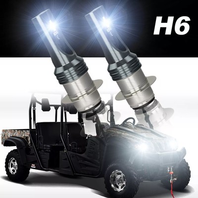 Pair H6M P15D LED Headlight Bulbs – Xenon White 6000K – Fits Honda Recon 250 1997-2004