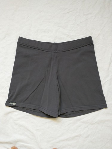 PrAna women biker shorts size S grey stretch logo | eBay