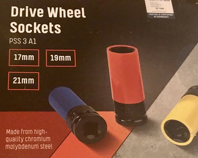 Parkside Drive Wheel Sockets PSS 3 A1 17mm 19mm 21mm High quality  