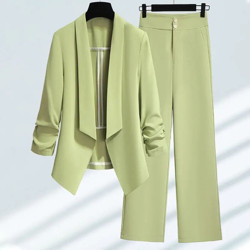 Women 2 Pieces Sets Spring Summer Blazer Pants Suit Jacket Trousers Outfits - Picture 1 of 19