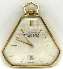 Rare Vintage Langendorf Masonic Swiss Watch Sterling Silver Dial Gold Field