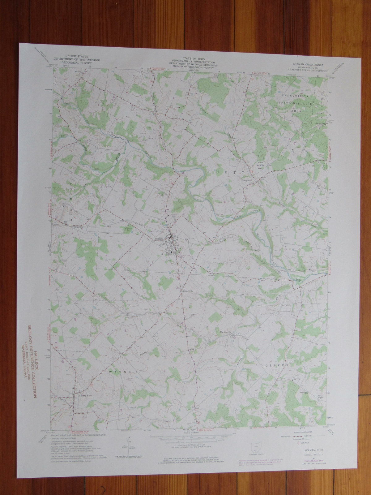 Seaman Ohio 1975 Original Vintage USGS Topo Map eBay
