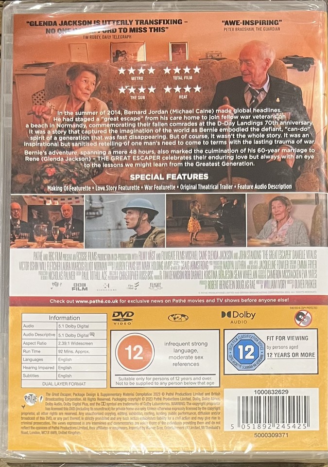 The Great Escaper (DVD) New and Sealed Michael Caine,Glenda Jackson