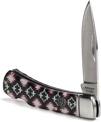 Ariat Red White Aztec Pattern 3" - Acc Knives - A710011297 - Picture 4 of 5