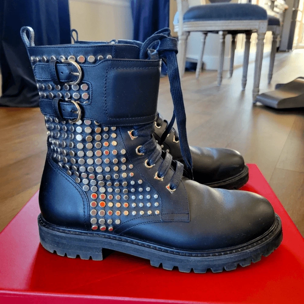 Salvatore ferragamo combat boots sale