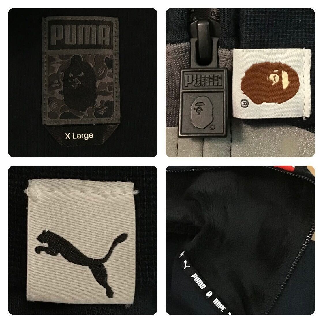 Puma × BAPE camo shark full zip hoodie Black A Bathing Ape Size XL