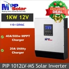1000w 12v 110vac MPP Solar off grid Inverter 40A MPPT solar charger Tariff Free