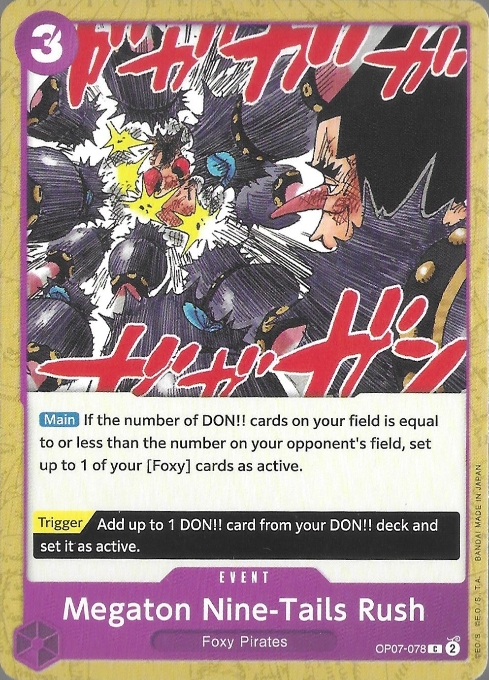MEGATON NINE-TAILS RUSH OP07-078 C 500 YEARS IN THE FUTURE 2024 ONE PIECE TCG