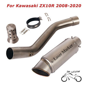 For Kawasaki Ninja ZX10R 2008-2020 Motorcycle Exhaust Mid Pipe Slip On Muffler