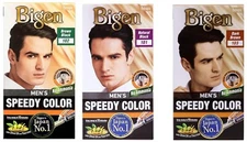 Bigen Men's Speedy Hair Color, Natural Black ,Brown Black & Dark Brown, 3 X 80gm