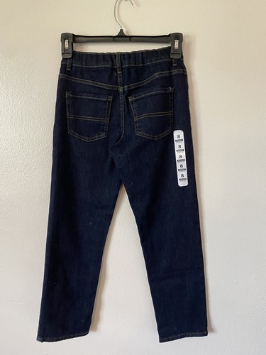 Childrens Place Boys Jeans Adjustable Waist Size 8 Blue Denim Pants Straight NWT - 第 2/6 張圖片