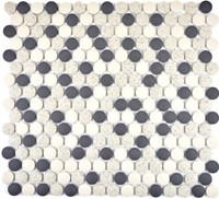 Keramikmosaik Beige Schwarz Fliesenspiegel KüChe 10-0113-R10 I 10 Mosaikplatten