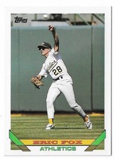 1993 Topps Baseball Eric Fox Rookie Card #46 Oakland Athletics RC. rookie card picture