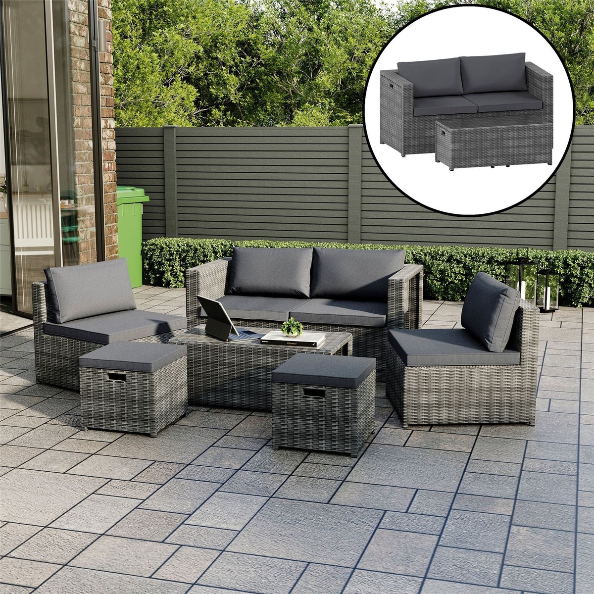 SALE Garden Seater Rattan Set Outdoor Furniture Fully