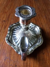 Antique Silverplate Wee Willie Winkie Heavy Candle Holder.