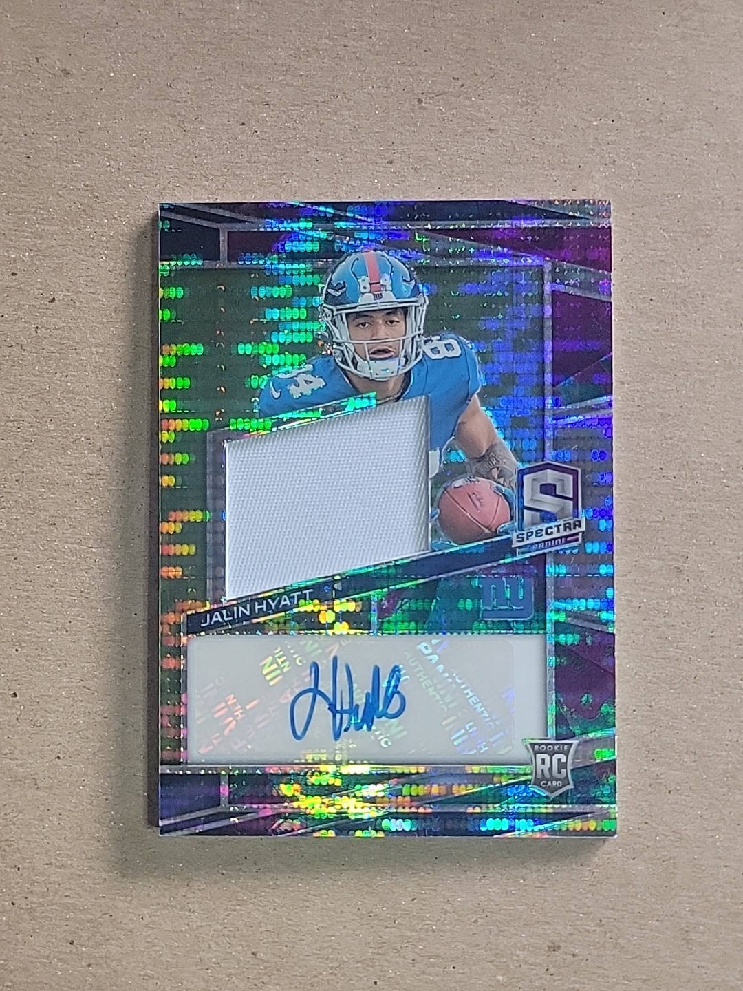 2023 Jalin Hyatt Spectra Celestial Prizm Rookie Patch Auto #215 RC /75 - Giants