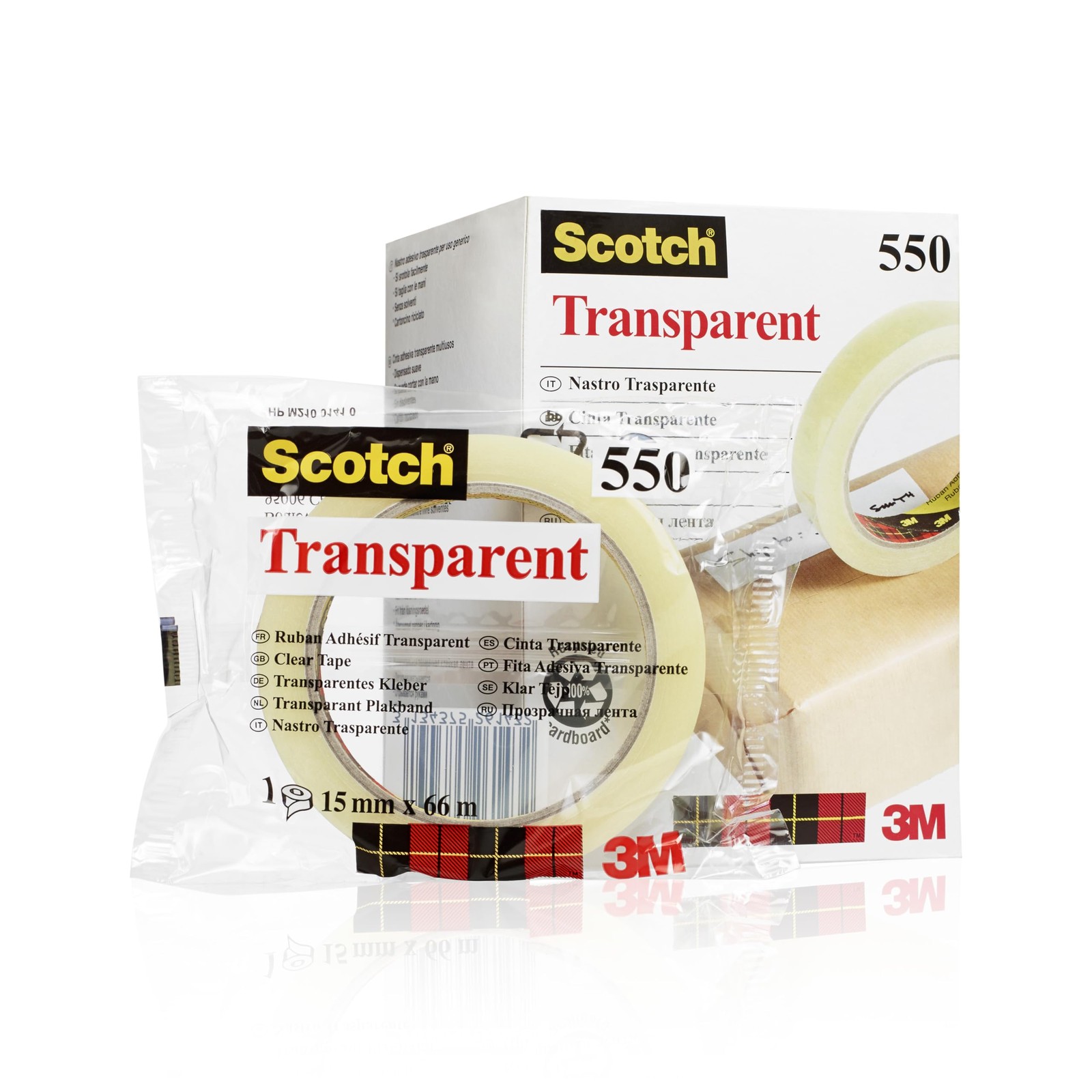 Ruban adhésif transparent 15mmx66m pack économique rouleau de scotch transparent