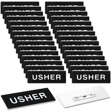 30 Pack Usher Badges Usher Pins for Church Acrylic Usher Name Tags with Pins