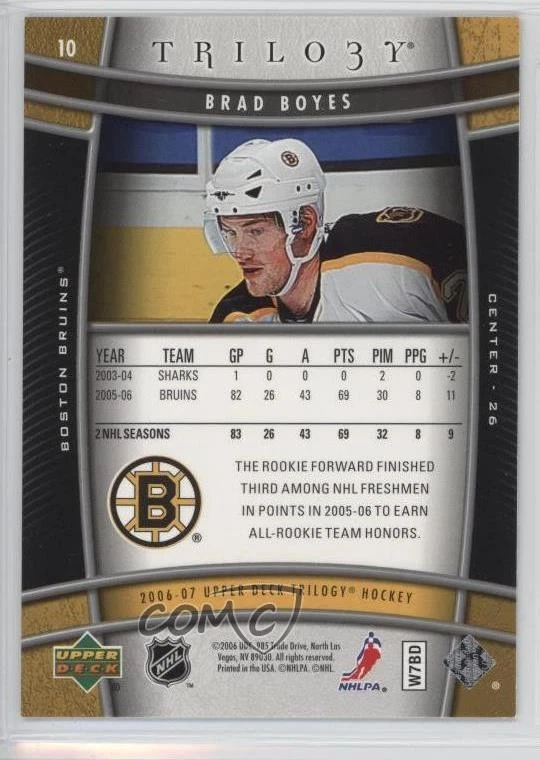 2006-07 Upper Deck Trilogy Brad Boyes #10 - Image 2 of 2