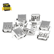 10 Pcs USB Female Type a 4-Pin DIP Right Angle Jack Socket Connector