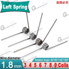 Torsion Spring 3-9 Coil (10 pcs), 1.8mm Wire dia, 10~20mm OD, Left spring Steel