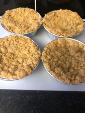  Home Made Real Apple FRUIT CRUMBLES  x4  traditional crumble topping 