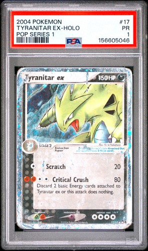 2004 POKEMON POP SERIES 1 #17 TYRANITAR EX-HOLO PSA 1