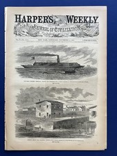 Harper's Weekly 11-2-1861 MERRIMAC Rebel Submarine WASHINGTON DC Jeff Davis