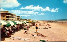 Ocean City Maryland MD Beach Umbrellas Swimmers Hotel Coastline 1960s Postcard