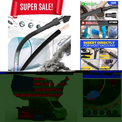 Flexible Dryer Vent Cleaner Set: Lint Vacuum Attachment & Brush for Home Safety