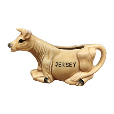 Vintage Jersey Kuh Milchkännchen/Sahnekännchen keine Herstellermarke liegend Schwanzgriff