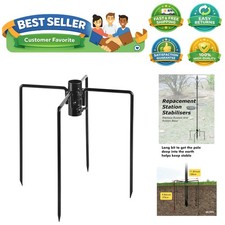 1" Bird Pole Stabilizer 4 Prong Base for 1" Pole Stand Station Outdoor Hangin...